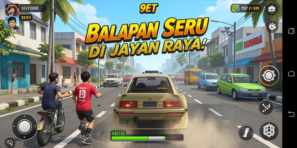 Tampilan gameplay Racing 9ET yang memukau dan menantang.