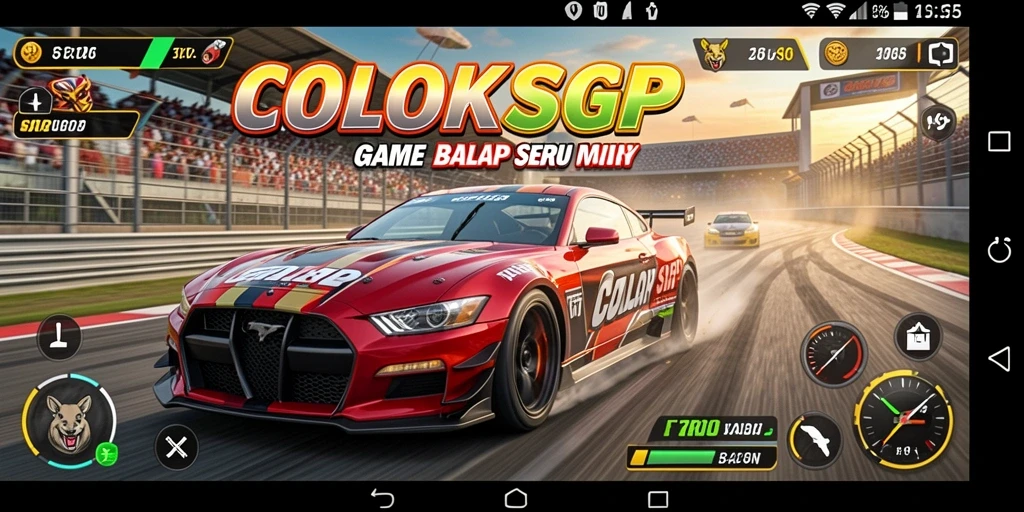 Tampilan gameplay COLOKSGP dengan aksi balap yang mendebarkan.