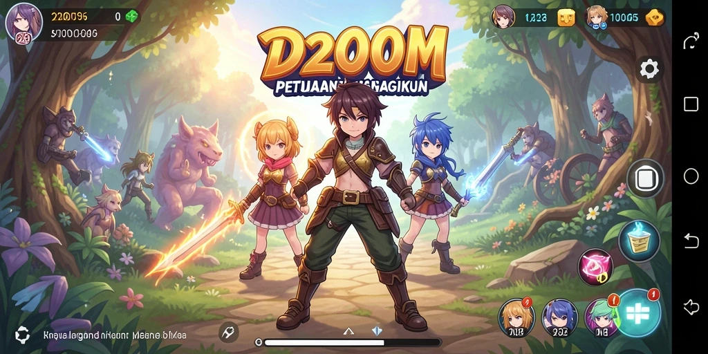 Tampilan menarik dari gameplay D200M yang penuh warna.