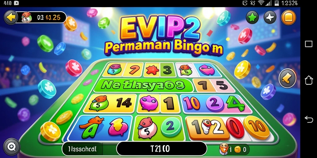 Screenshot gameplay EVIP2 menampilkan keseruan bermain Bingo secara online.