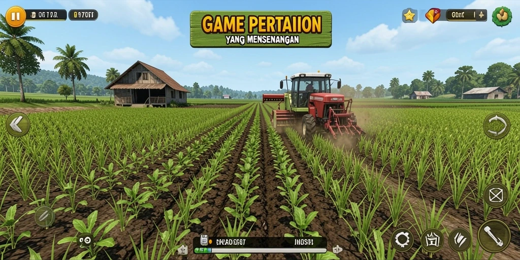 Tangkapan layar menunjukkan gameplay seru di F7F7 dengan aktivitas bertani.