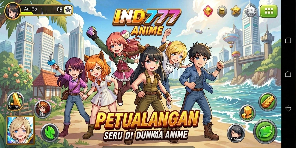 Tampilan screenshot IND777 menampilkan aksi seru karakter anime.