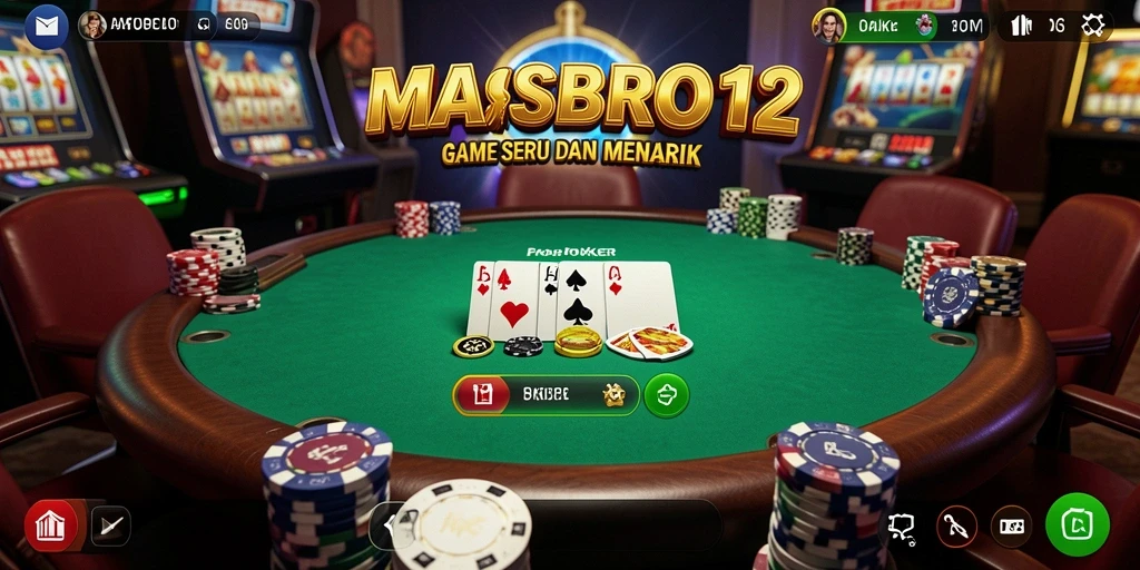 Screenshot dari gameplay poker di MASBRO12 yang seru dan interaktif.