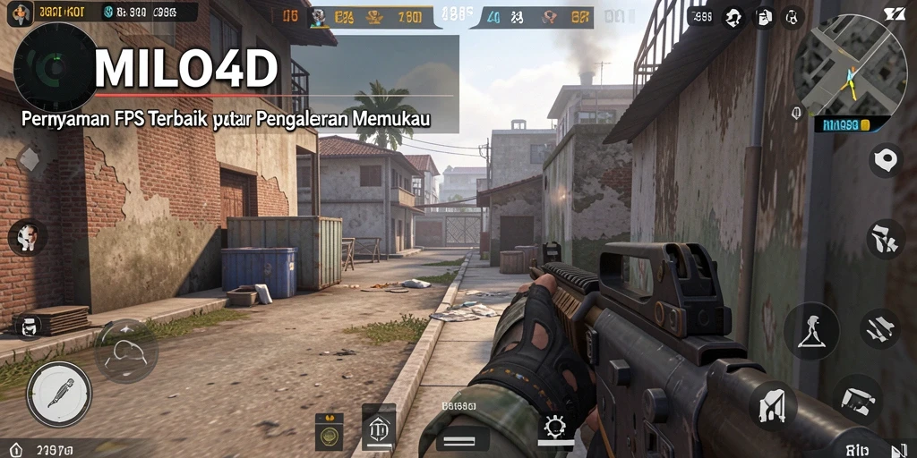 Screenshot gameplay menunjukkan aksi menegangkan dalam pertarungan FPS.