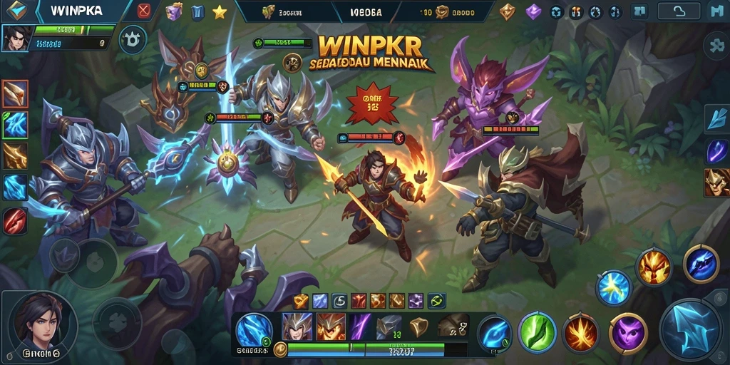 Screenshot gameplay <strong>WINPKR</strong> yang menampilkan aksi seru di medan perang.