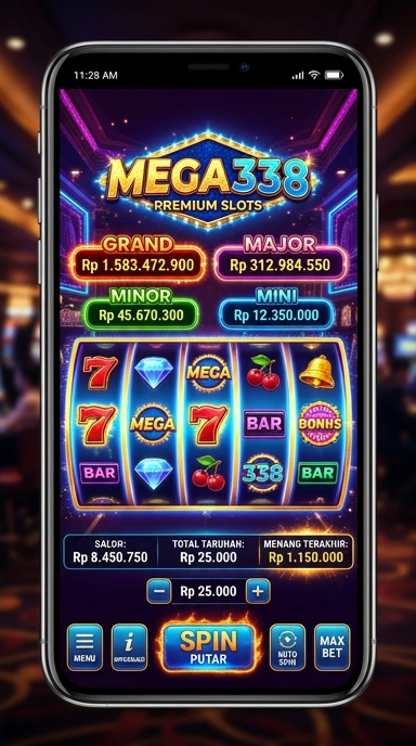 Tampilan antarmuka mega338 yang sederhana dan menarik.